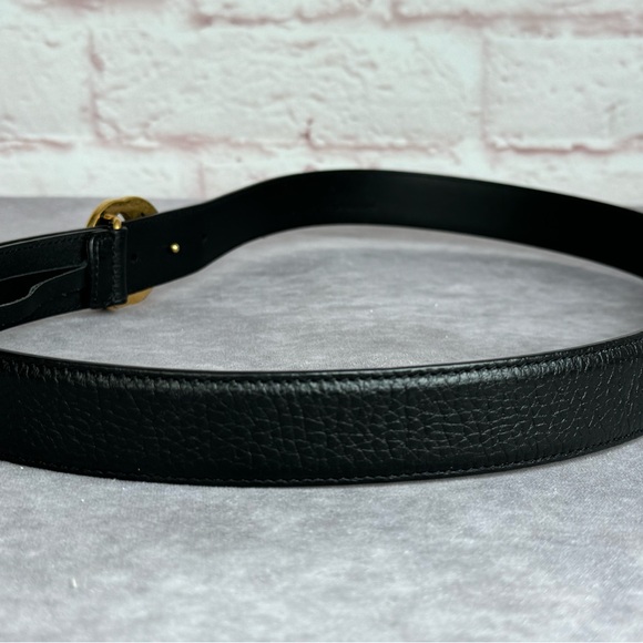 Gucci Interlocking G Double Gg Textured Black Leather Belt 474345 100/40 - Picture 6 of 12